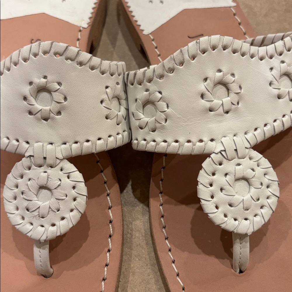 Jack Rogers White Leather Jacks Flat Sandal - Picture 3 of 4